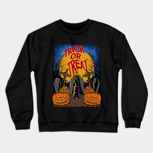 trick or treat, halloween vintage design Crewneck Sweatshirt